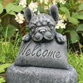 thumbnail image 4 of Bulldogs franceses Bienvenidos Accesorios para el hogar o el jardín Decoración del jardín del patio Decoración al aire libre, 4 of 5