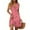 Hot Pink, variant on Women's Floral Print Pleated Hem Dress V-Neck Sleeveless Casual Summer Dress with Wrap Waist Design for Evening Outings and Dinner Dates,VermilionS