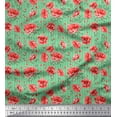 thumbnail image 1 of Soimoi Rayon Fabric Stripe,Leaves & Peony Floral Print Fabric by the Yard 42 Inch Wide, 1 of 3