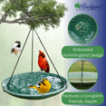 thumbnail image 2 of Backyard Essentials Bird Bath Hanging Birdbath Green Songbird for Bird Feeders, 2 of 7