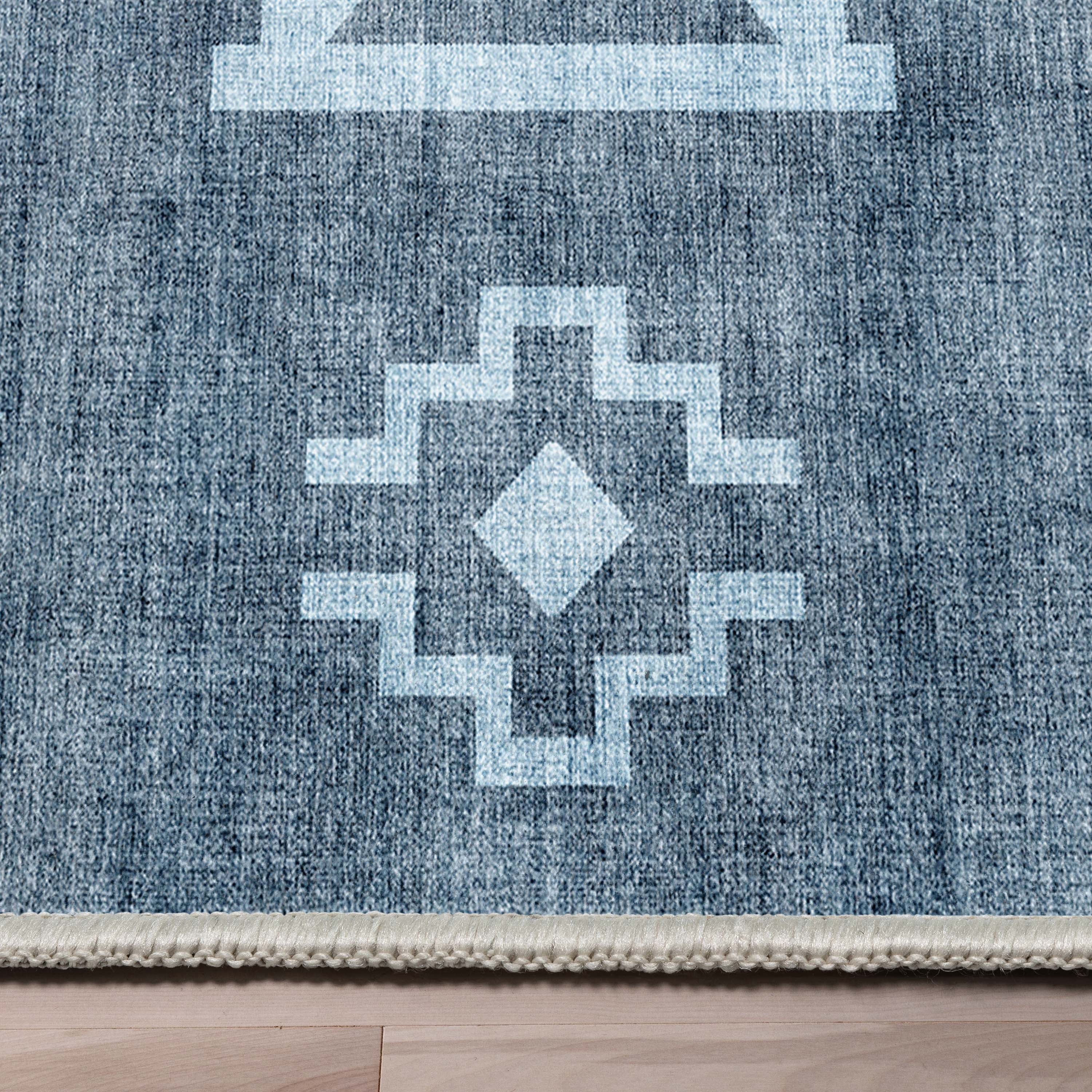 Well Woven Apollo Bottineau Vintage Southwestern Blue Flatweave 5'3" x 7'3" Area Rug