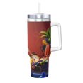 thumbnail image 1 of Pofeuu SpongeBob SquarePants Print Stainless Steel 40OZ Ice Bully Cup With Handle And Straw For Beach/Travel, 1 of 8