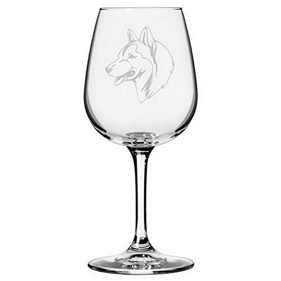 Greenland (Husky) Dog Themed Etched 12.75oz Libbey Wine Glass