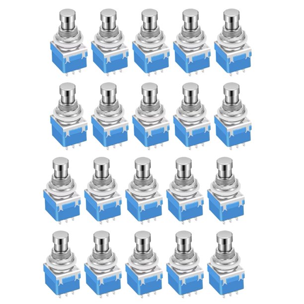 20 Piezas de Pedal de Efecto de Guitarra Momentáneo, Pedal 3PDT, Interruptor de Pie con Botón Pulsador de 9 Pines y Terminal de Soldadura True Bypass