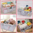 thumbnail image 4 of LEUCHTAMOR Baby Diaper Caddy Organizer for Girl Boy Large Nursery Storage Bin Basket Portable Felt Tote Bag for Changing Table and Car Baby Shower Gifts Newborn Essentials-Pink, 4 of 8