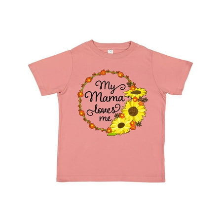 

Inktastic My Mama Loves Me with Sunflower Wreath Gift Toddler Boy or Toddler Girl T-Shirt