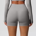 thumbnail image 4 of Women's High Waisted Yoga Shorts with Pockets – 3" High Stretch Tight Athletic Shorts for Running, Workout & Fitness, Side Pocket for Phone, Tummy Control Booty Lift Light Gray L, 4 of 8