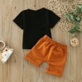 thumbnail image 5 of Baby Clothes Boy Toddler Kids Shorts Clothing Set Spring Summer Cotton Elastic Printed Sleeveless Sports 12 18 24 Month 3T 4T 5T Sleepwear Outfits T-shirt Tops+Shorts School Wear Two Pieces, 5 of 6