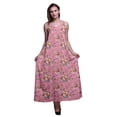 thumbnail image 1 of Bimba Rayon Floral Printed Spaghetti Strap Sleeveless Womens Cami Maxi Slip Swing Dress-Medium, 1 of 1