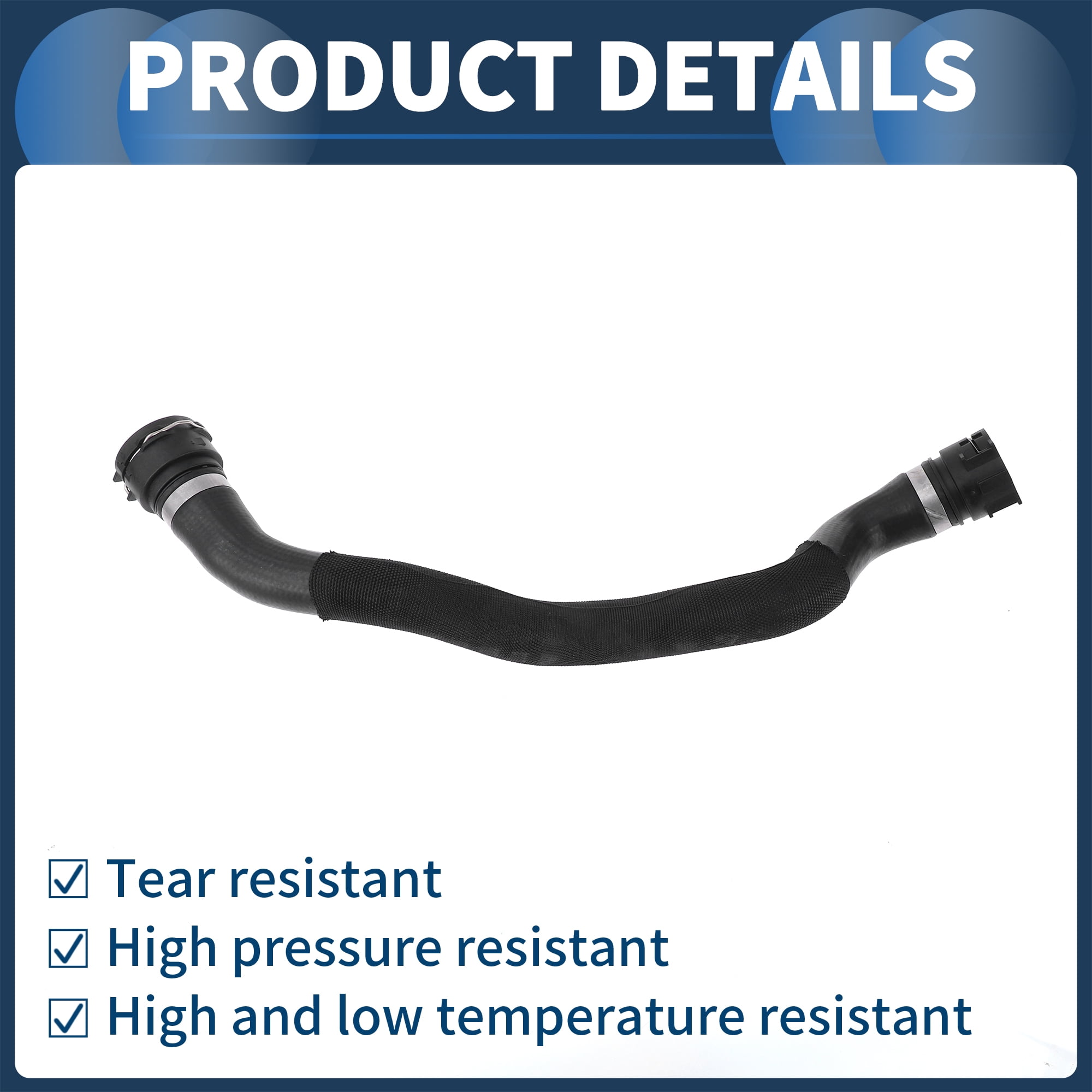 Unique Bargains Radiator Hose for Audi Q5 2.0L 2011-2012 Black Rubber Coolant Pipe