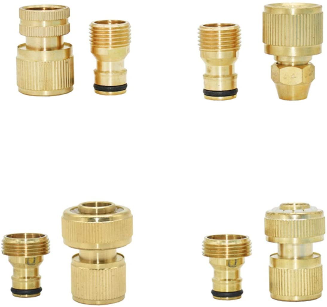3 Pair 1/2" Garden Water Quick Connect Brass Hose Tap Adapter Coupling Connector 