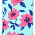 thumbnail image 2 of Printed Spring Magnolias Wired Ribbon, 2-1/2-inch, 10-yard, Aqua, 2 of 3
