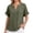 Blackish Green, variant on Womens Short Sleeve V Neck T-Shirts Casual Cotton Linen Blend Tops with Pockets Oversized Relaxed Fit Summer Blouses