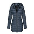 thumbnail image 3 of YMNXA Women'S Padded Jacket Long Sleeve Solid Color Zipper Warm Slim Fit Fashion Comfortable Coat For Daily Wear Navy Xxxl, 3 of 3