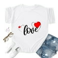 thumbnail image 4 of WEAIXIMIUNG Womens T Shirts Fitted V Neck Valentine's Day Short Sleeved Spring Summer All Printed Pattern Loose Crewneck Top T Shirt, 4 of 4