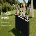 thumbnail image 3 of Yardi Yarda Aluminum Portable Picnic Table, Picnic Table with 2-Tier Open Shelves and Spacious Tabletop, Coffee, 3 of 17