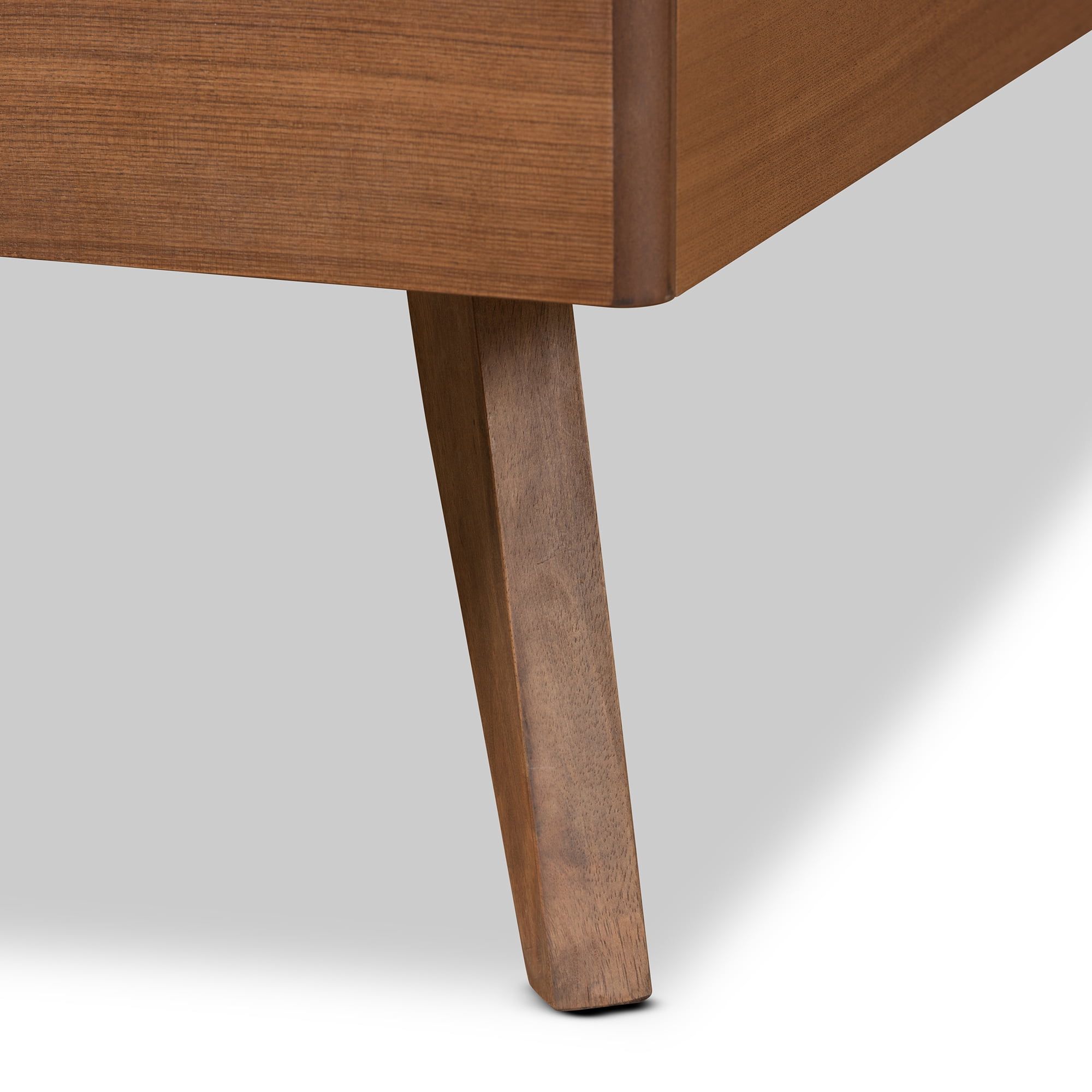 Baxton Studio Noela Modern Engineered Wood Platform Bed, Twin, Walnut Brown