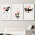 thumbnail image 2 of wall26 Canvas Print Wall Art Set Chinese Pink &amp; Red Lotus Seasonal Solstice Nature Floral Illustrations Realism Rustic Scenic Colorful Wilderness for Living Room, Bedroom, Office - 24"x36&qu, 2 of 5