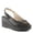 BLACK, variant on Women's TAMRA Leather Wedge Sandals – Italian Craftsmanship, Bit Décor, Cushioned Footbed, Adjustable Buckle Strap Leather Wedge Sandals
