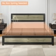 thumbnail image 5 of Full/Queen/King Size Metal Bed Frame With Headboard and Footboard, With Rivets Decorate, Heavy Duty Metal Platform Bed Frame with Charge Station, 10.8''Under Bed Storage, Easy Assembly, 5 of 9
