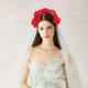 thumbnail image 2 of GOOHOCHY 1 diadema de flores de simulación con rosas 3D para mujer, aros para el pelo creativos para novia, boda, fotografía (rojo), 2 of 7