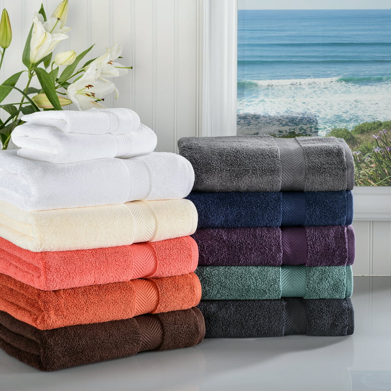 Cotton Craft - 7 Star Luxury Hotel Super Zero Twist 6 Piece Towel Set -  Mercury (Silver) - 615 Grams 100% Zero Tw…