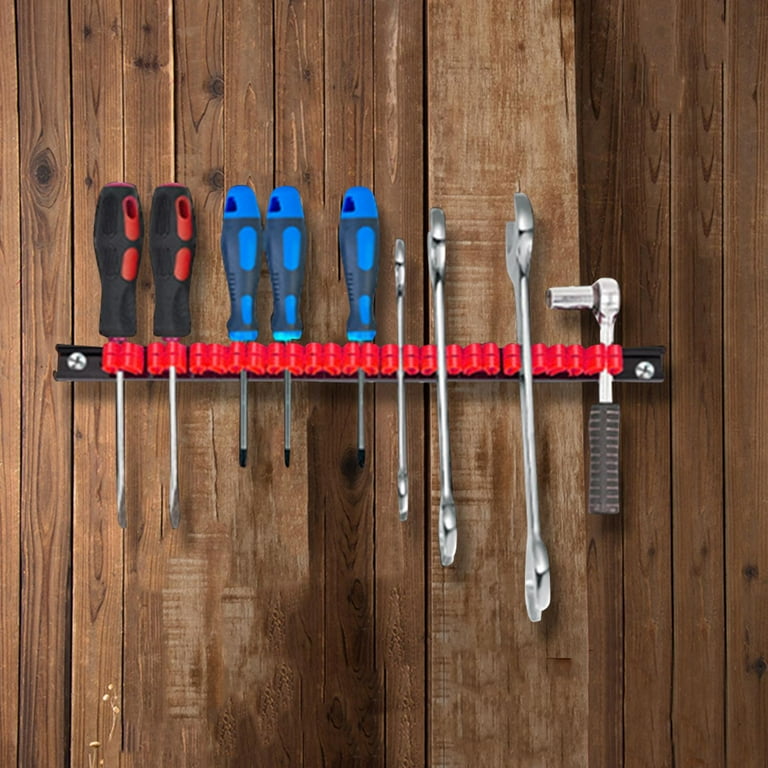 EMENTOL 10-Piece Tool Organizer Set - Screwdriver & Wrench Rail Holders With Clips