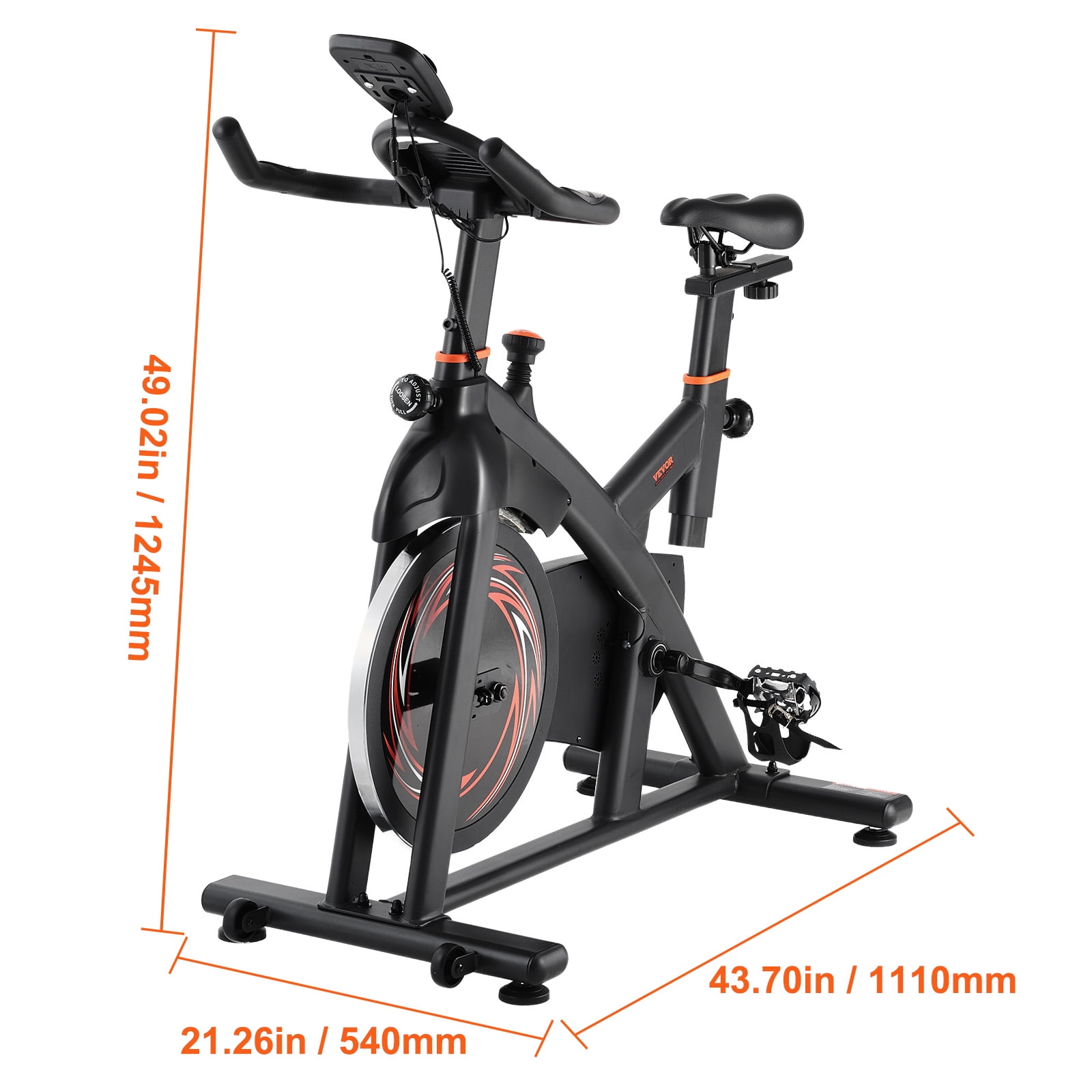 VEVOR Exercise Bike, Adjustable Magnetic Resistance Stationary Bike,Indoor Cycling Bike for Home Cardio, Workout Bike with Silent Belt Drive,Comfortable Seat Cushion,LCD Monitor, and Heavy Flywheel