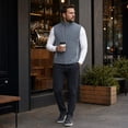 thumbnail image 4 of Youthup Men's Quilted Vest with Stand Collar - Wind-Resistant Thickened Sleeveless Jacket for Business Casual & Commuting, 4 of 14