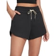 thumbnail image 1 of Shorts CRZ YOGA con dobladillo tipo delfín, tiro alto, negro, talla L, 1 of 4