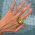 thumbnail image 3 of Anneau de Bague Empilable en Forme de Doigt de Mode de Fleur de Résine pour Femmes, 3 of 10