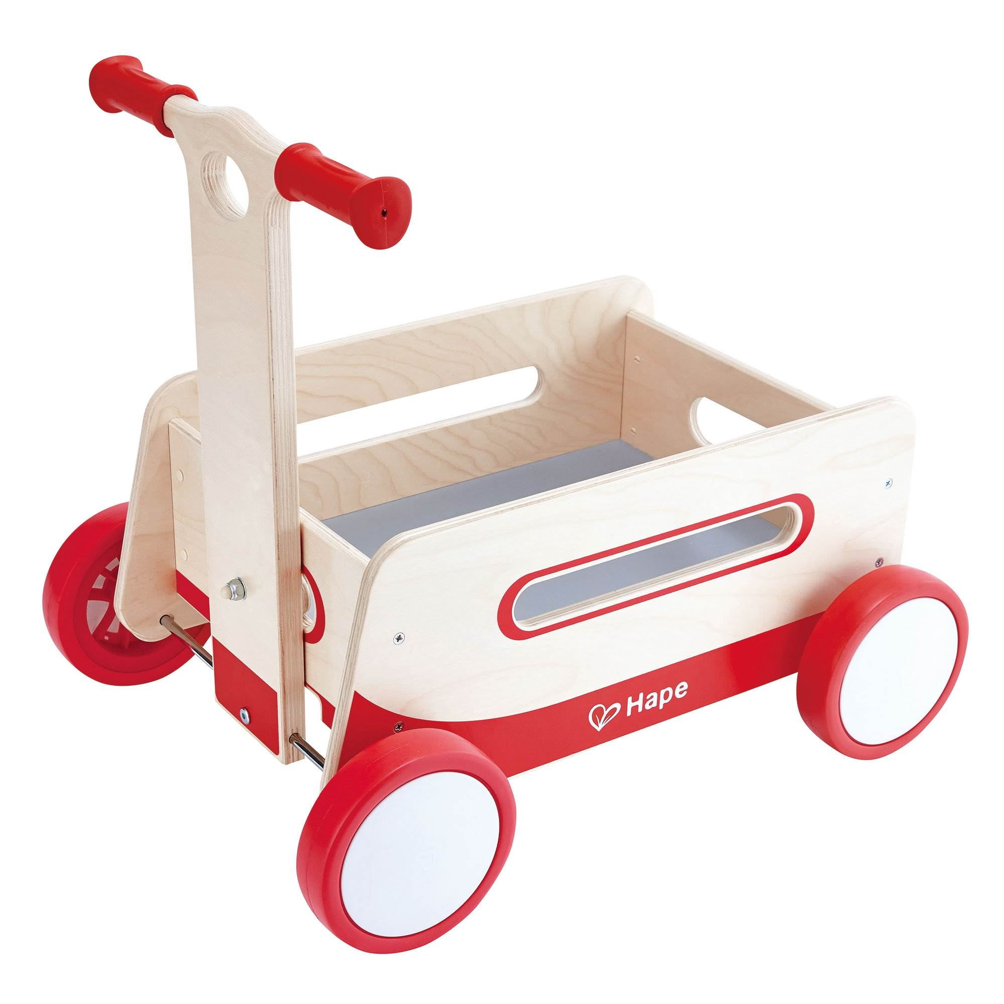 Hape Kids Classic Wooden Push and Pull Toddler Ride Red Wonder Wagon Walmart