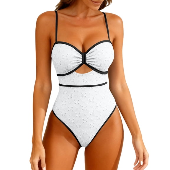 Enjoytime One Piece Swimsuit Women Tummy Control Cut Out Bathing Suit Adjustable Straps Monokini Modest Swimwear