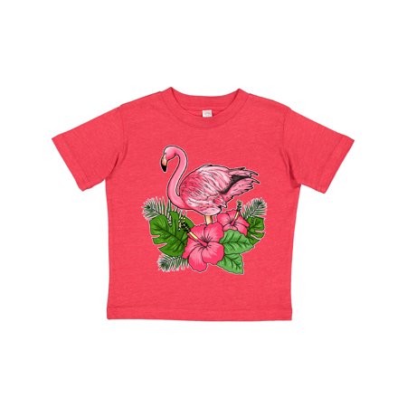 

Inktastic Flamingo with Tropical Flowers Gift Toddler Boy or Toddler Girl T-Shirt