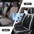 thumbnail image 6 of DIKSOAKR Car Seat Covers for Jeep Renegade 2015-2025: 5 Seats Full Set Beathable Leather Automotive Seat Protectors - Gray, 6 of 8
