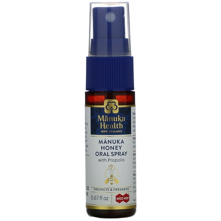 Manuka Health Manuka Honey & Propolis Throat Spray  .67 fl oz  Protects & Freshens  With MGO 400+ Manuka Honey & New Zealand Propolis