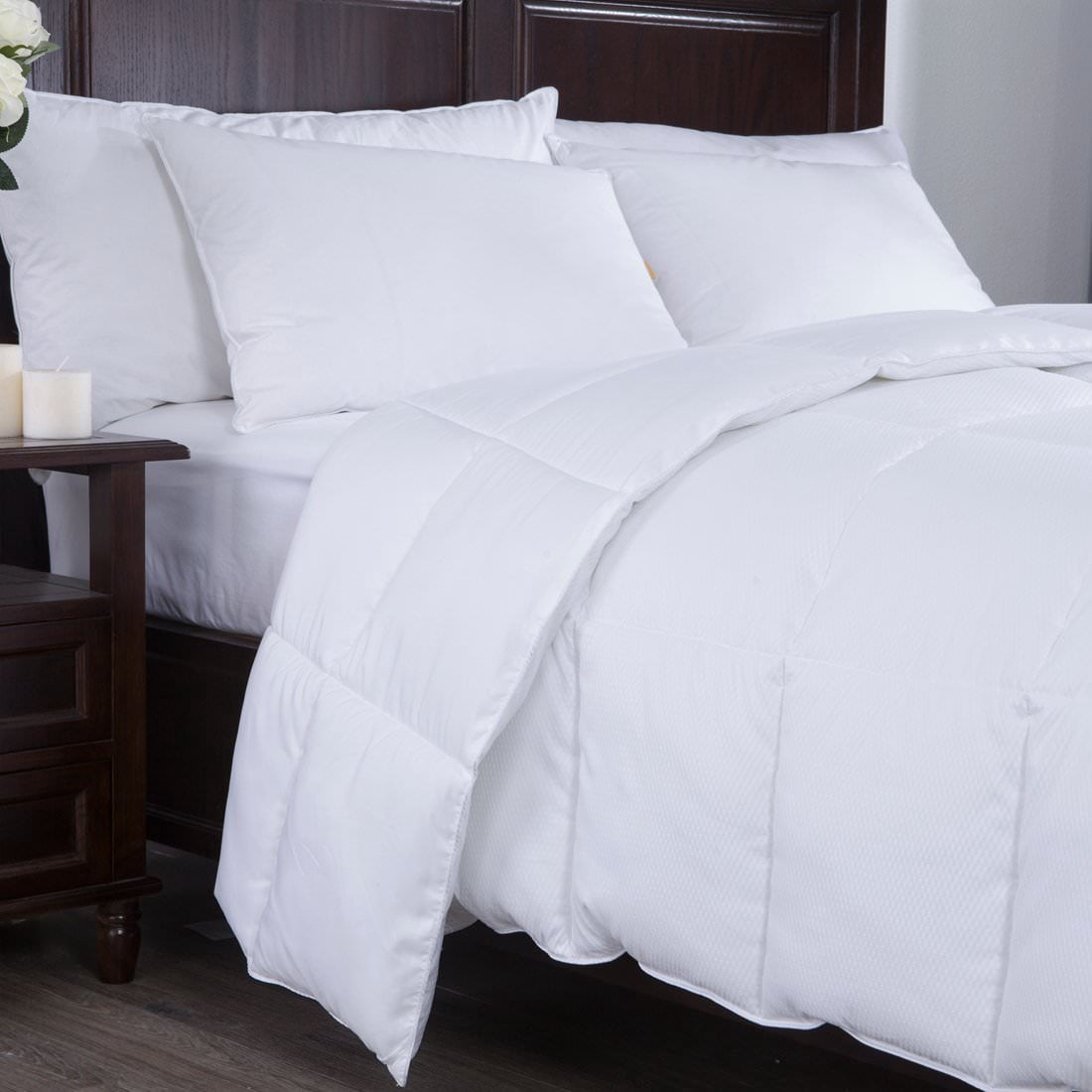 Puredown All Season White Down Alternative Comforter Duvet Insert, Peach Skin Fabric