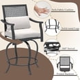 thumbnail image 4 of AECOJOY 2-Piece Outdoor Bistro Upholstered Swivel Bar Stools, 4 of 7