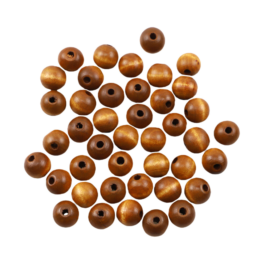 Wooden beads for crafts 100Pcs DIY Wood Beaded Loose Beads Crafts DIY Beads Jewelry Making Craft