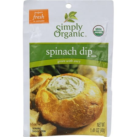 (4 Pack) Simply Organic Dip Mix, Spinach, 1.41 Oz