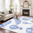 thumbnail image 2 of Purple Blue Hot Air Balloon Area Rugs 6'x9', Washable Small Throw Rugs for Kitchen Dining room, Modern Balloon Float Clouds Indoor Outdoor Rug Non-Slip Low Pile Carpet Runner Reversible Floor Mats, 2 of 8