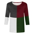thumbnail image 4 of IROINID T-Shirts à Manches 3/4 pour Femmes, Imprimé, Ample, Col Rond, Vert, 4 of 4