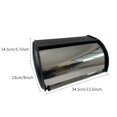 thumbnail image 3 of HBFAGFB Rustic Multipurpose Metal Bread Box with Roll Lid for Kitchen Counter, Coffee Shop, Black, 3 of 5