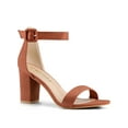 thumbnail image 1 of BLISSFUL STEP Women's Shoes Ankle Strap Block Heel Buckle Open Toe Sandals Rust Red 8.5, 1 of 8