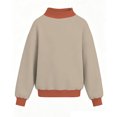 thumbnail image 4 of YOUYEDIAN Oversized Sweatshirts for Girls Fall Fashion Color Block Turtleneck Fleece Pullover Tops Loose Long Sleeve Hoodie, 4 of 4
