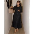 thumbnail image 4 of AURA Plus Size Long Sleeve Maxi Dress Women Elegant A Line Fall Casual Party Dress, 4 of 7
