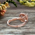 thumbnail image 5 of 1.50 Carat Cushion Cut Morganite Engagement Ring Infinity Twisted Halo Stacking Band Promise Ring 10k Rose Gold, 5 of 5