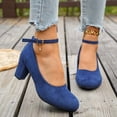 thumbnail image 5 of Willtoo Mary Jane Heels for Women Platform High Heels Shoes Dress Round Toe Faux Suede Pumps Pair with Dress Party, 5 of 7