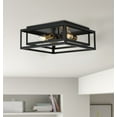 thumbnail image 2 of Aiwen 3 lights vintage square caged flush mount ceiling lamp 60 Watts, 2 of 8