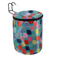 thumbnail image 2 of Waterproof Canvas Basket Front Storage Carrier Bag Handbag for Cycling Shopping (Blue, Block), 2 of 9